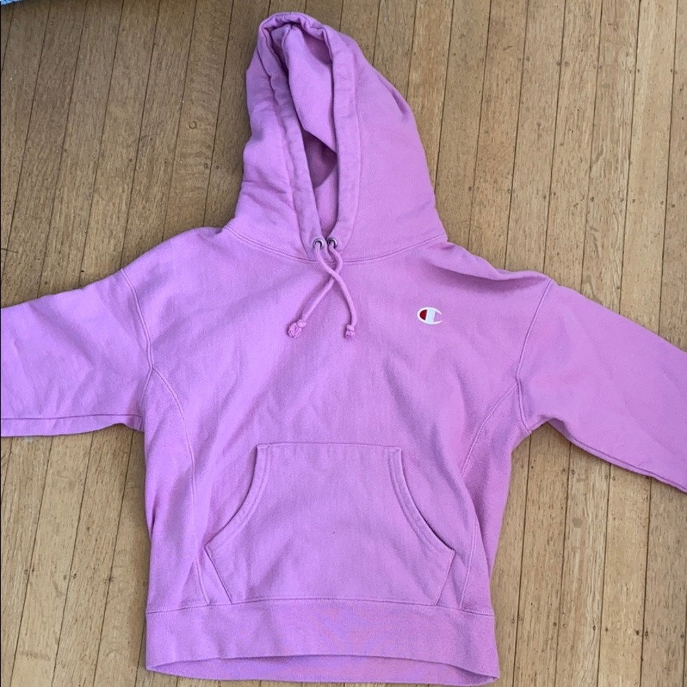 pink champion hoodie